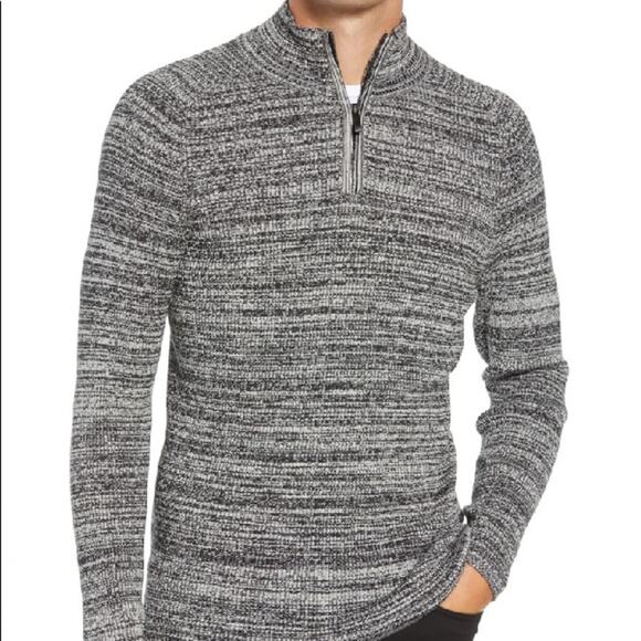 Vince Camuto Men's Grey Quarter Zip Mock Neck Sweater Size Medium - Picture 1 of 10